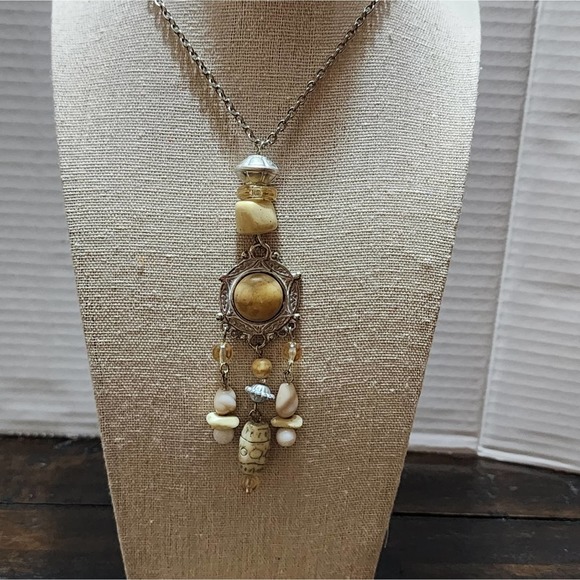 Treska necklace beaded tassel necklace and beaded stretch bracelet - Picture 4 of 8